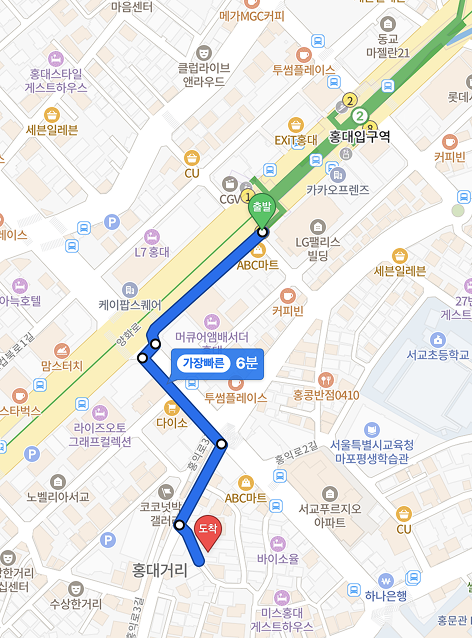 예배 장소 약도