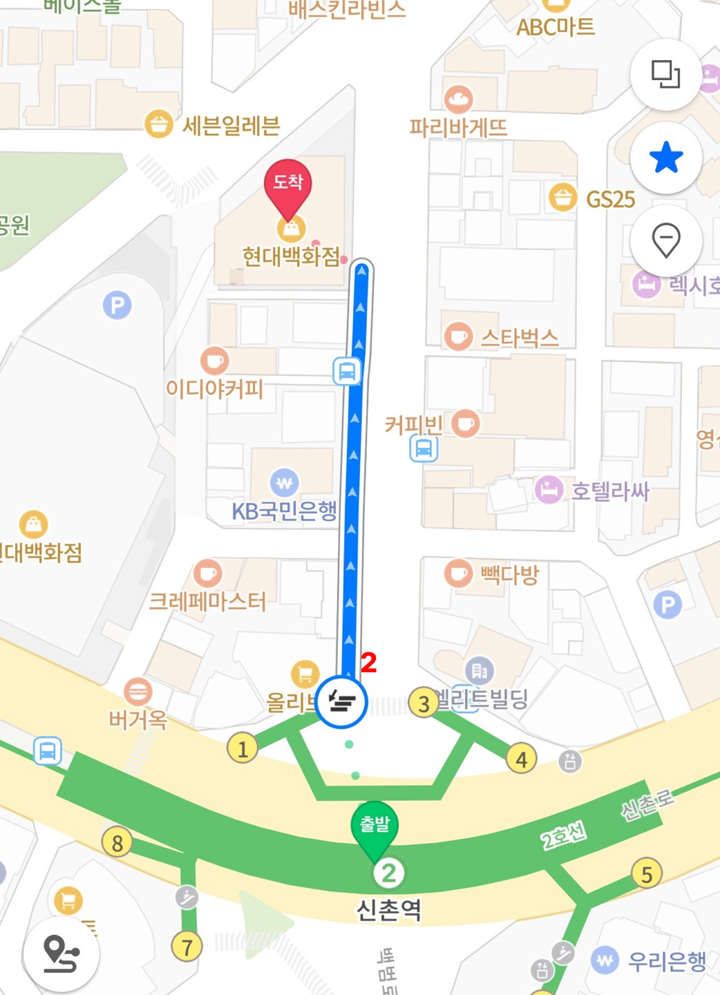 신촌 전도 장소 약도